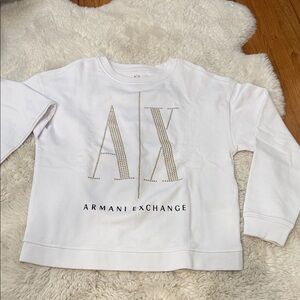 Armani Exchange White Logo Sweatshirt